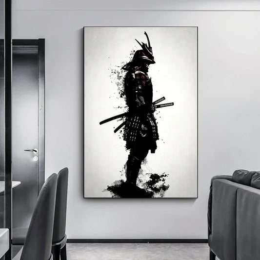 Vintage Japanese Samurai Poster Printed Canvas Modern Living Room Drawing Art Decor Black White Photo Wall Decoration No Frame