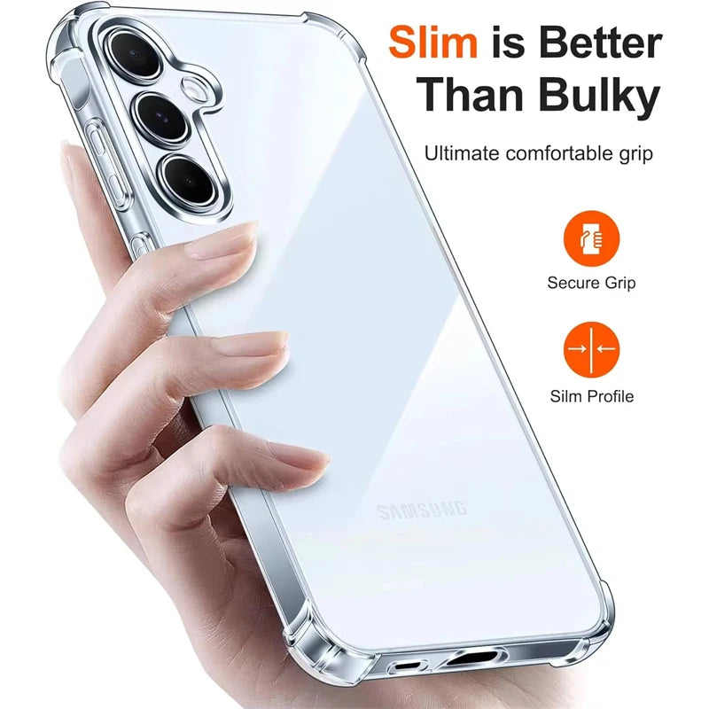 Shockproof Case For Samsung Galaxy A55 A54 5G A15 A35 A25 A34 A14 A24 A33 A53 A13 A32 A73 A52 A51 A12 A16 Clear Phone Cover