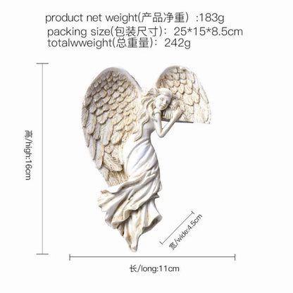 Door Frame Angel Wing Sculpture Simulation Goddesses Action Posture Home Bedroom Living Room Retro Wall Decoration Frame Angel