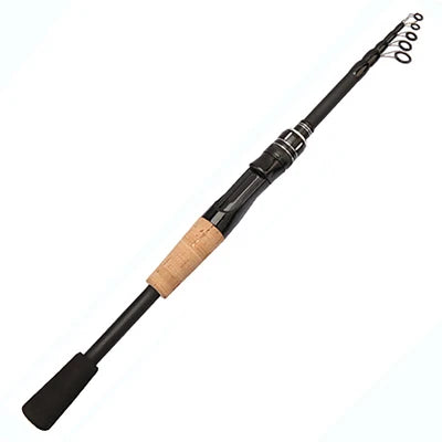 Telescopic Lure Rod 1.5M 1.8M 2.1M 2.4M Carbon Spinning Rod Baitcasting Fishing Pole 8g-25g Wooden Handle Casting Fishing Tackle