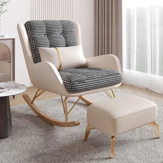 Light Luxury Home Rocking Chair Living Room Balcony Bedroom Lazy Sofa Chair Recliner Modern Simple Celebrity Lunch Chair