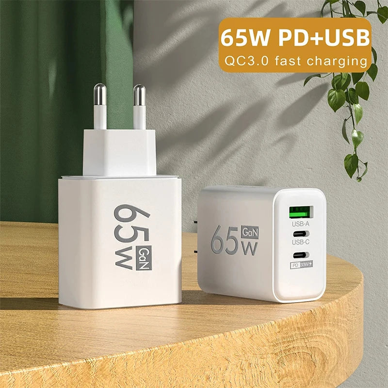 GaN Fast Charging USB Type C Charger EU KR PD 3.0 Quick Charge Wall Charger For Phone Adapter For iPhone Xiaomi Huawei Samsung