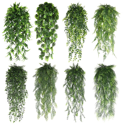 90cm Persian fern Leaves Vines Home Room Decor Hanging Artificial Plant Plastic Leaf Grass Wedding Party Wall Balcony Decoration