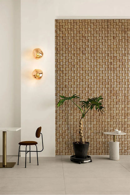 Mosaic Decorative Wall Panels Solid Rubber Wood Curved Three-dimensional Square Sound-absorbing And Diffusing Panels