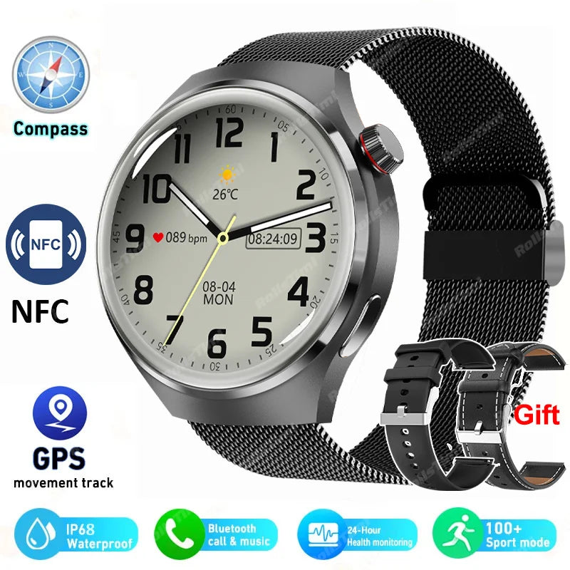 2024 New Smart Watch Heart rate Health Monitor Bluetooth Call NFC GPS Tracker IP68 Waterproof  SmartWatch Men For HUAWEI GT4 Pro