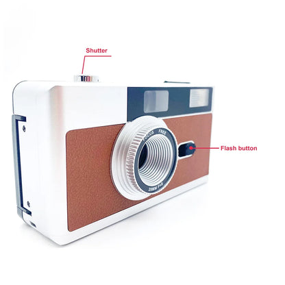 Half Frame Retro 35mm Reusable Film Camera Vintage Analogue Reloadable 35 mm Film Cameras with Flash