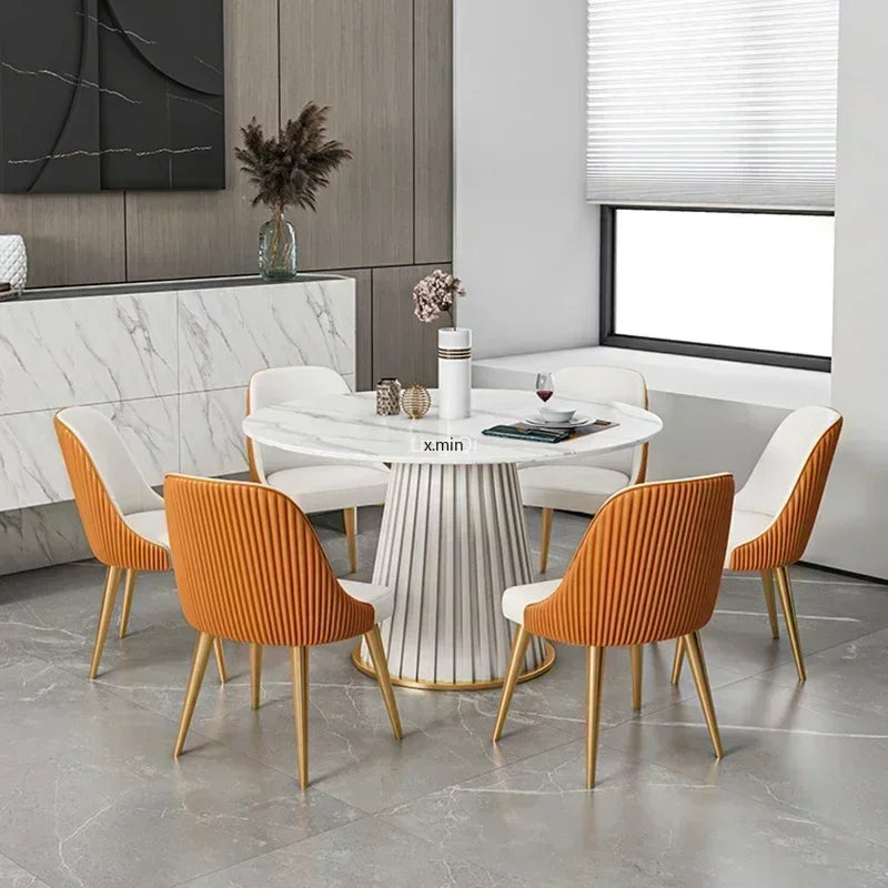 Small Apartmen Dining Table Round Center Nordic White Coffee Tables Chairs Organizer Muebles Living Room Furniture