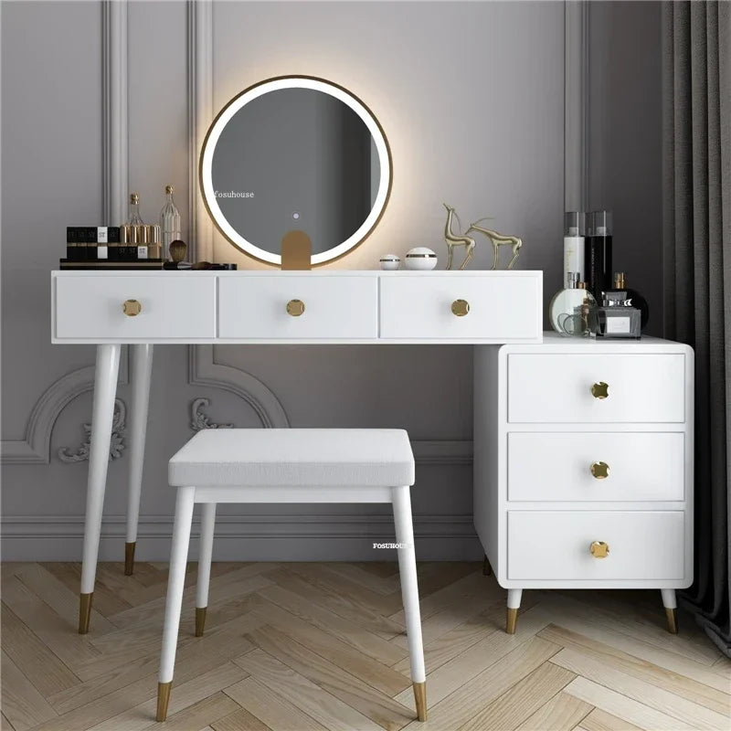 Luxury Dressers Bedroom Furniture Modern Home Dressing Table Bedside Storage Cabinet Nordic Ins Dressing Table with Mirror N