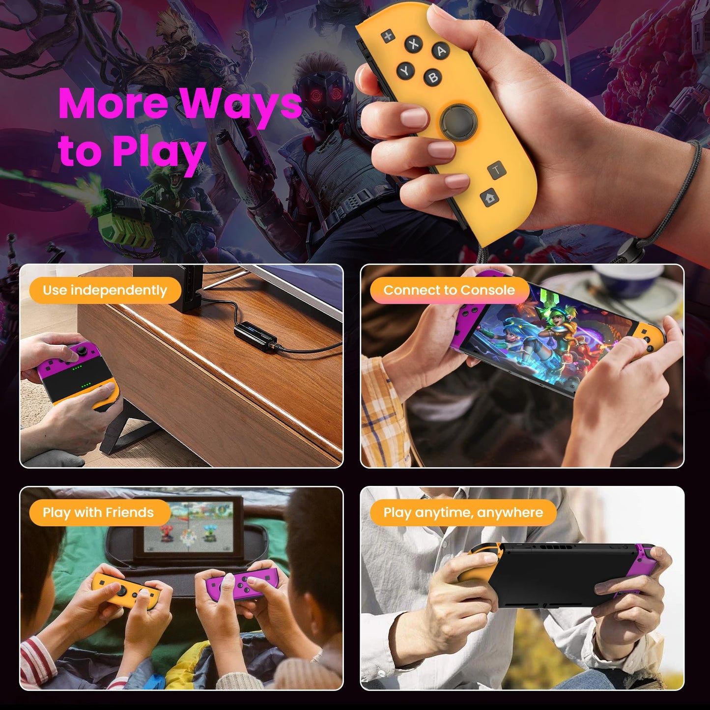 For Joycons Gamepad For Nintendo Switch/Ios/Android/Pc Bluetooth Wireless Controller Joystick With Trubo Video Game Consoles