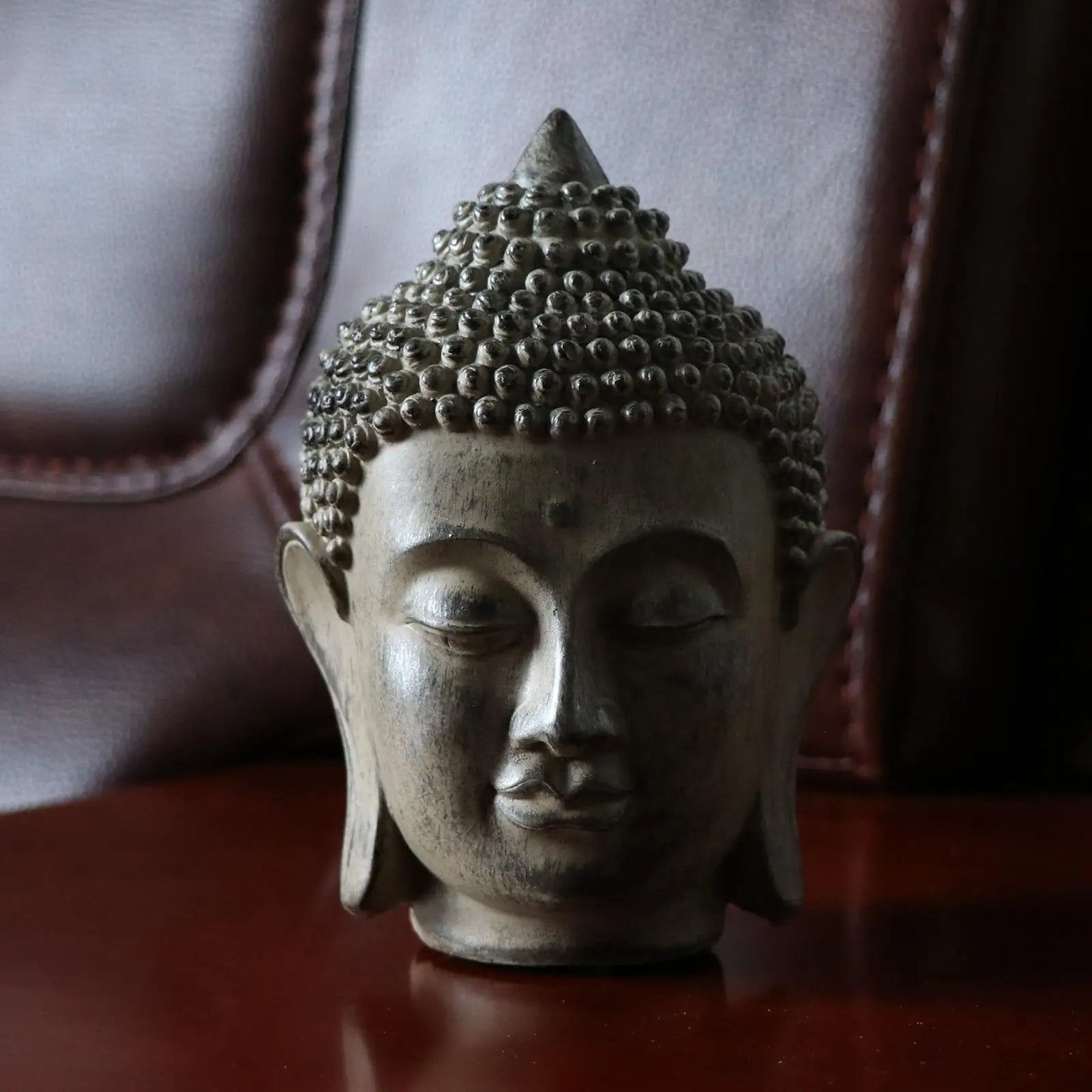 Buddha Head Statue  Figurine Fengshui Home Desktop Decorative Ornament