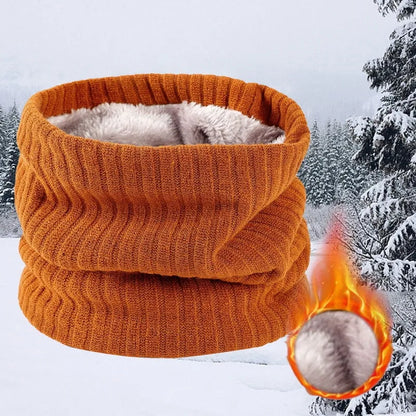 New Winter Women Men Knitted Plush Thicken Warm Scarf Adult Unisex Solid Color Outdoor Windproof Fleece Scarf Female Soft Scarf