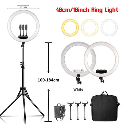 SH 45cm 18 inch Ring Light With Tripod Stand Usb Charge Selfie Led Lamp Dimmable Photography Light For Photo Photography Studio