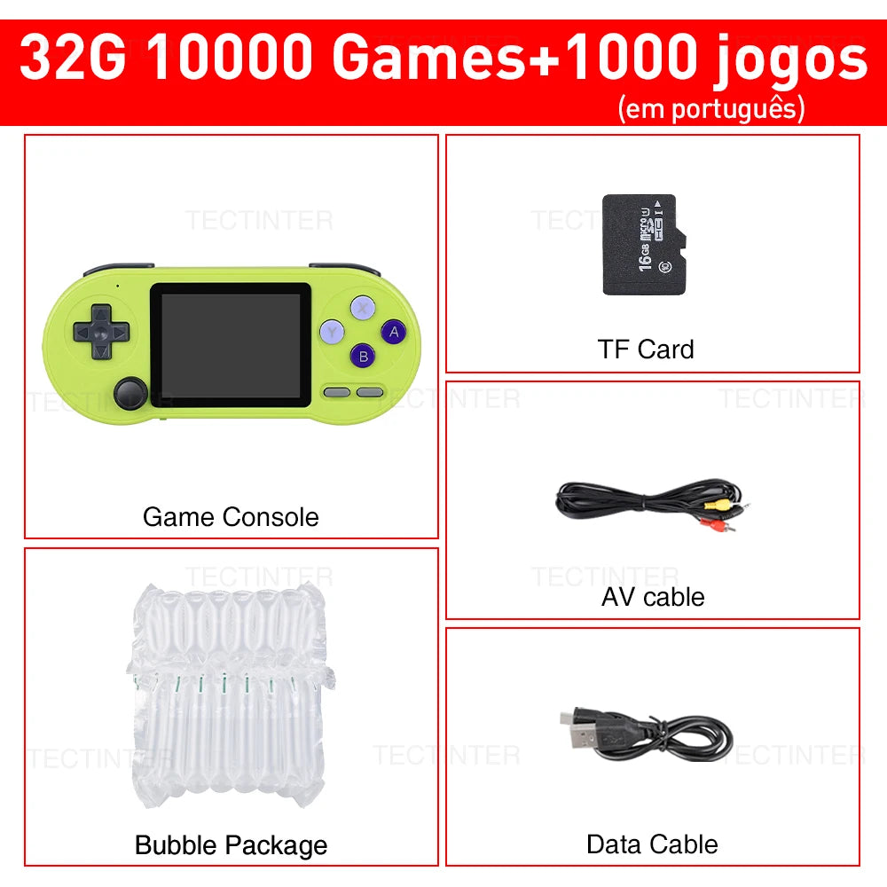 SF2000 Games Portable Handheld Video Built-in 10000 Game Console 3 Inch IPS Screen Classic Retro Game Player Support AV Output