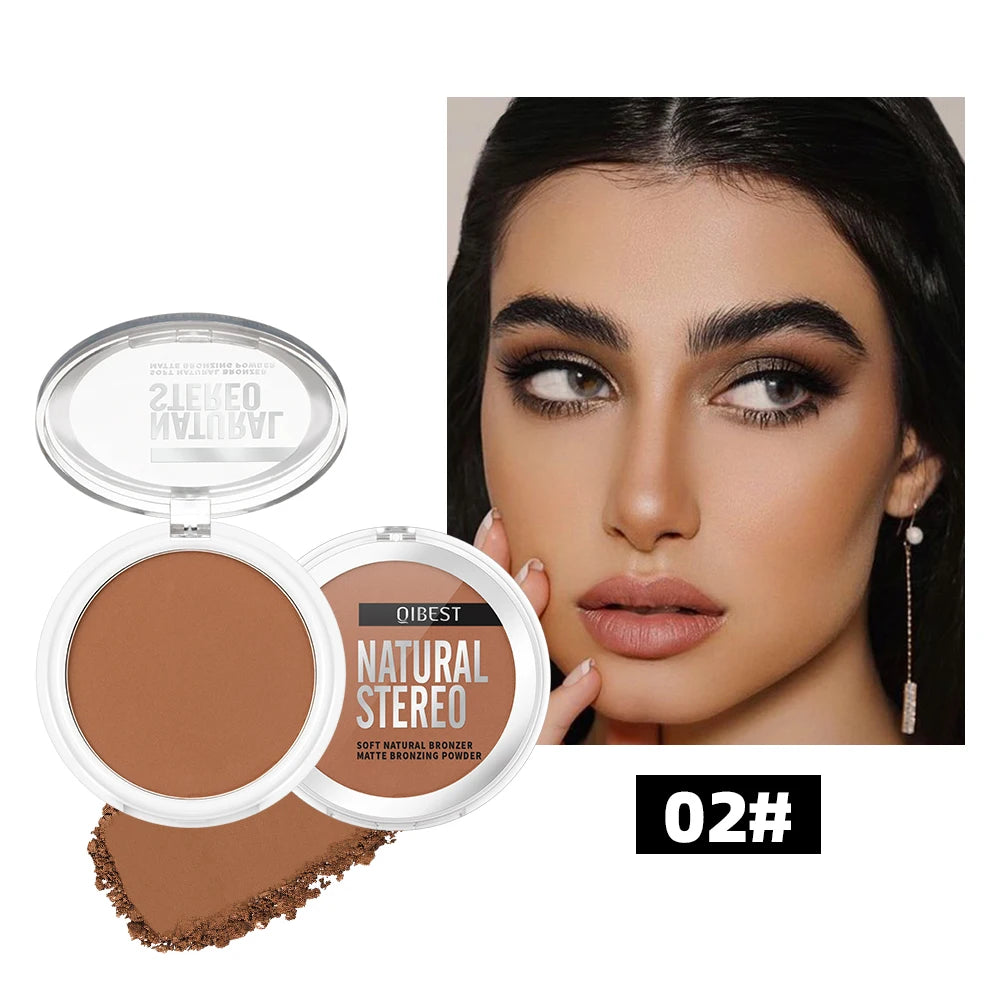 3D Bronzers Matte Wheat Contour Powder Palette Facial Makeup Natural Highlights Contouring Modification Waterproof Long-Lasting