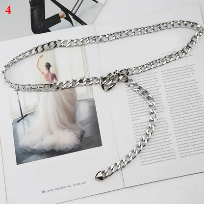 Fashion Circle Metal Waist Chain Belt Women'S Gold Silver Waistband Hip Hop Style Waist Belts Dress Accessories Cinturon Mujer