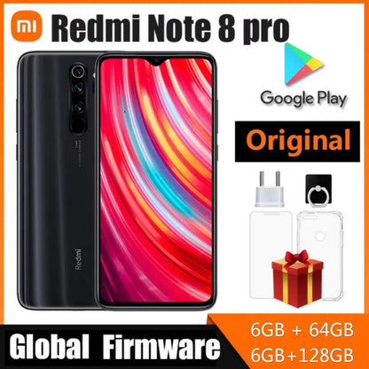 Original Xiaomi Redmi Note 8 Pro NFC 8GB 128GB Android Cell Phones Mobil Phone Dual SIM Cellphone Global ROM 4G Smartphone