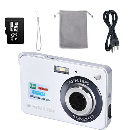 48MP LCD Screen HD Digital Child Camera Video Camera Outdoor Anti-Shake Instant Photo Camera Rechargeable Photography Camcorder