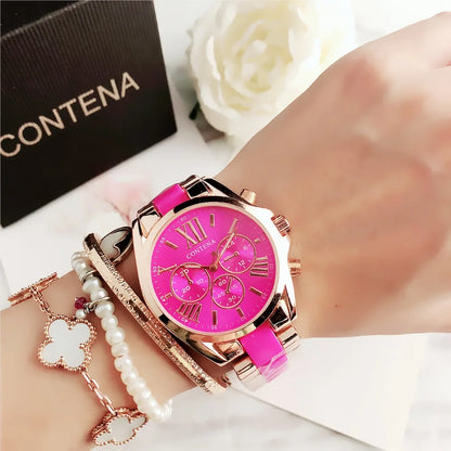 New Creative Watch Women Watches Luxury Rose Gold Quartz Ladies Watches Stainless Steel Bracelets Wristwatches Reloj Mujer