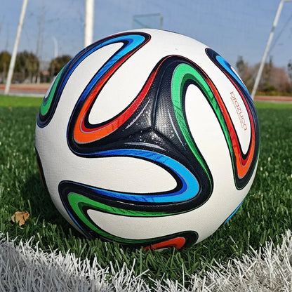 Balón de fútbol profesional para hombres y mujeres, tamaño 5, PU, ​​para adultos, para entrenamiento al aire libre, para equipo de fútbol grueso, 2014