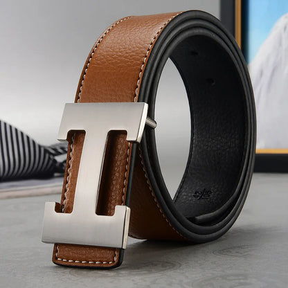 Width 3.8cm Famous Brand Belt Men Top Quality Genuine Luxury Leather Belts for Men Strap Metal Belt Fashion Women's Belt jeans