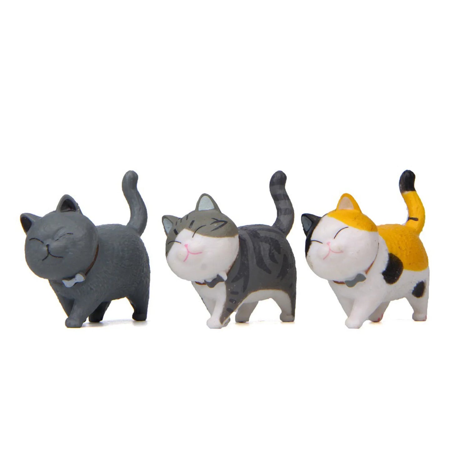 1 Piece Cute Cat Ornaments Bell Cat Animal Fairy Garden Figurines Accessories Home Decoration Desktop  Model Birthday Gift