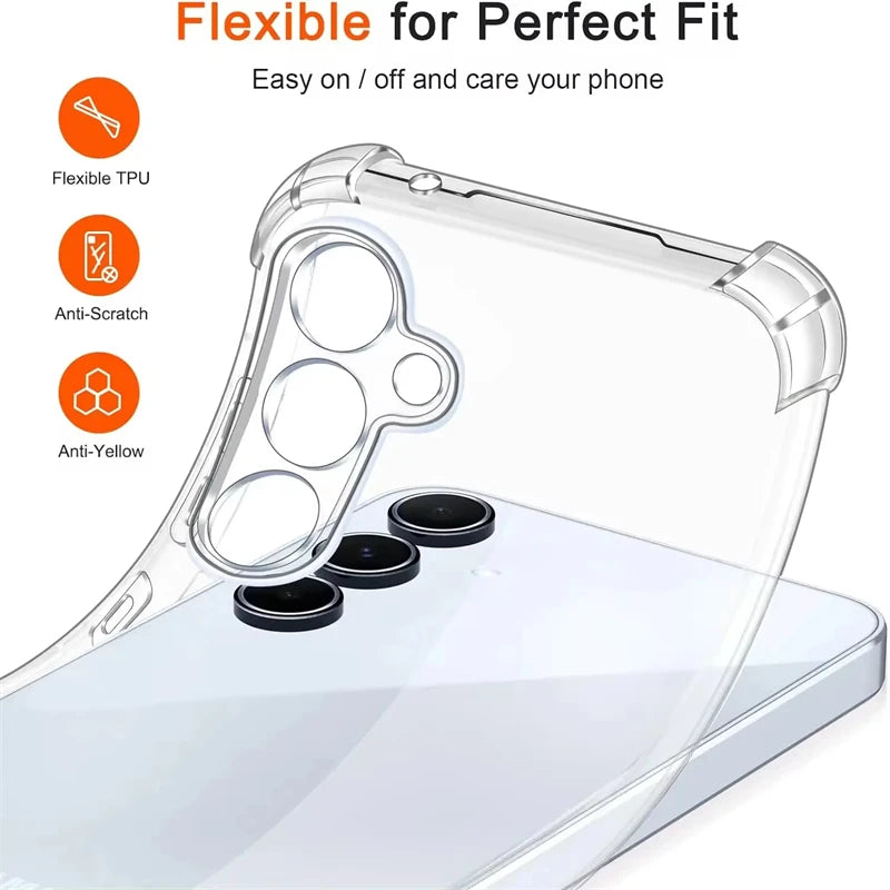 Shockproof Case For Samsung Galaxy A55 A54 5G A15 A35 A25 A34 A14 A24 A33 A53 A13 A32 A73 A52 A51 A12 A16 Clear Phone Cover