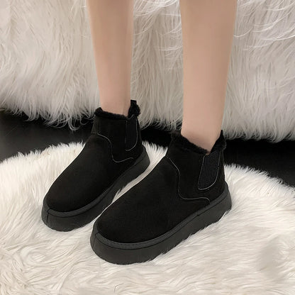 New Winter Women's Boots High-top Snow Boots Thickened Plush Warm Simple And Versatile Comfortable Outdoor Non-Slip Cotton Shoes