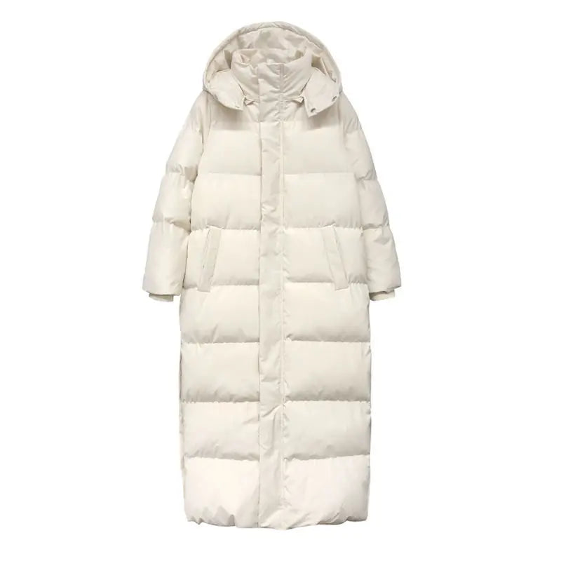 Long Winter Jacket Parka Maxi X-Long Women Coat Casual Loose Overcoat Female Clothing Outerwear Cotton Down Hood Fluff