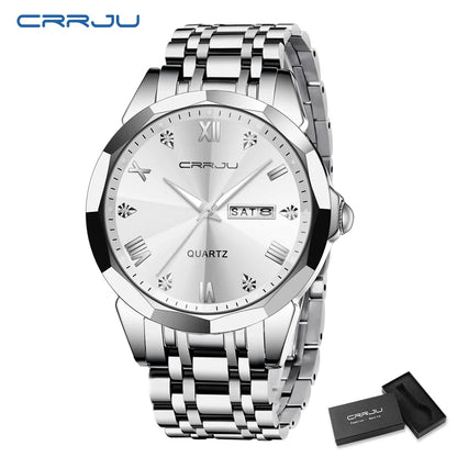 Classic Men Watches with Date,Stainless Steel Man Watch with Date, Bussiness Watches for Men,Luminous Quartz Watches Waterproof