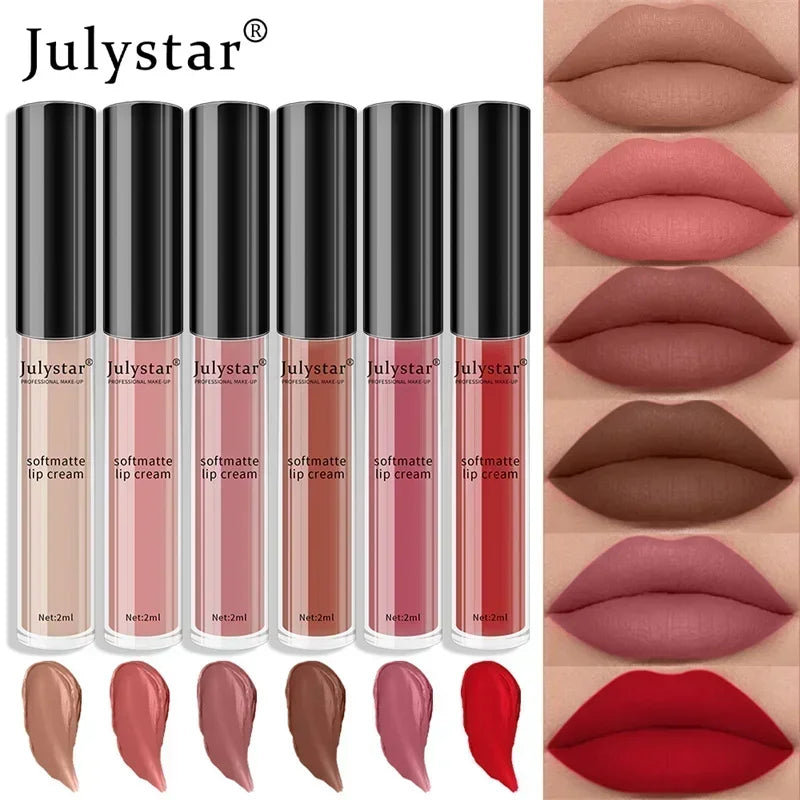 1pc Waterproof Liquid Lipsticks Lip Makeup Matte Velvet Lipstick Lip Gloss Red Sexy Cosmetic 6 Colors Long Lasting Lip Glaze