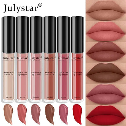 1pc Waterproof Liquid Lipsticks Lip Makeup Matte Velvet Lipstick Lip Gloss Red Sexy Cosmetic 6 Colors Long Lasting Lip Glaze