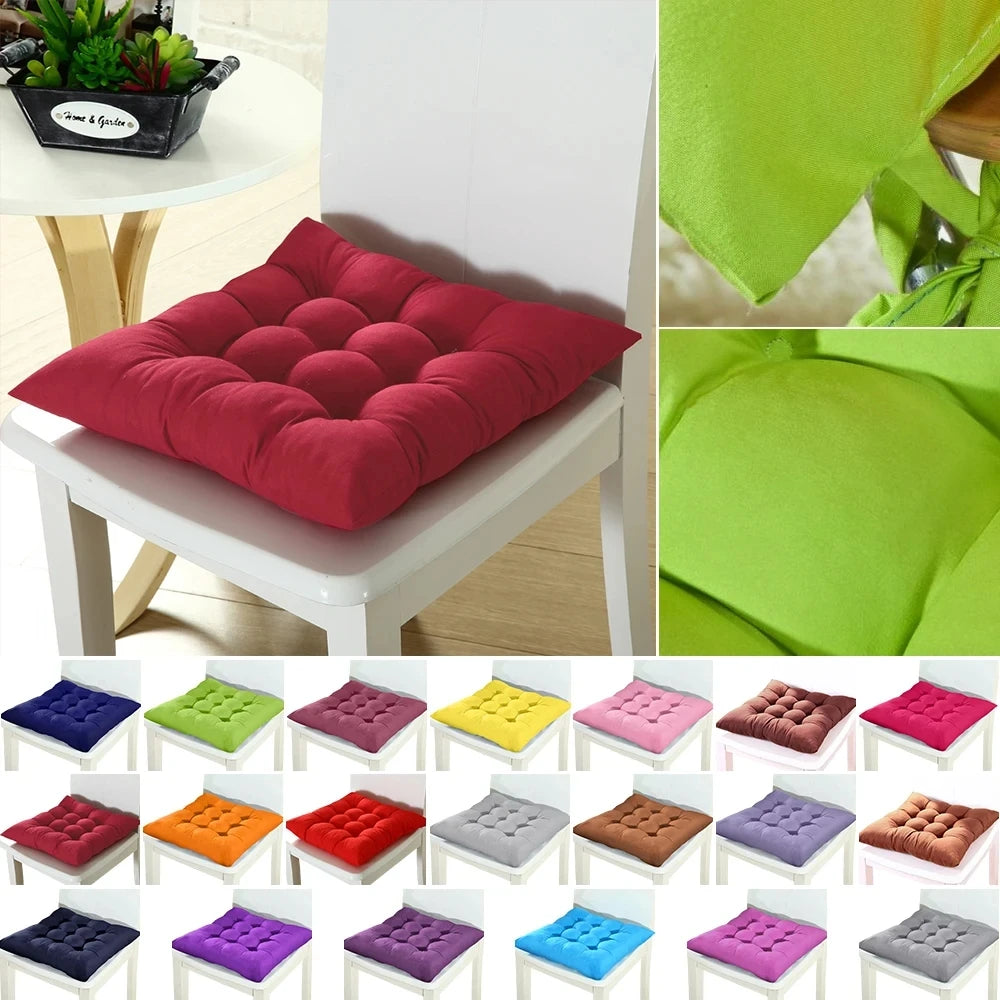 Square thick chair cushion, 4 pieces, suitable for dining room, courtyard, office, indoor, garden, sofa, hip, 40x40cm