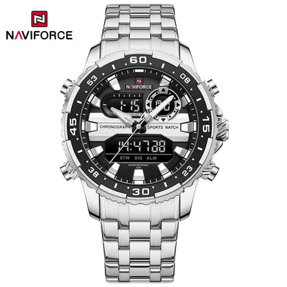 Original Brand NAVIFORCE Quartz Watch For Men  Sports Stainless Steel Strap Wrist Watches Waterproof Analog Digitals Clock 2024