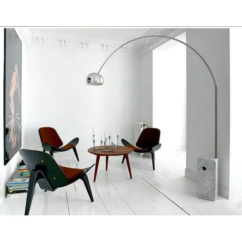 Italian Designer Fishing Lamp Nordic Modern Simple Exhibition Hall Villa Living Room Marble Parabola Floor Lamp Standing Lamp