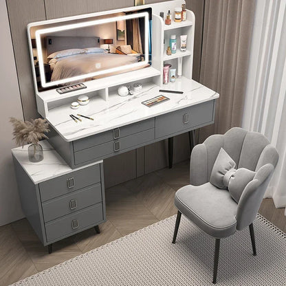 New Artificial Board Dressing Table for Dressing Room Modern Integrated Dresser with Light Simple Luxury Dressers for Bedroom