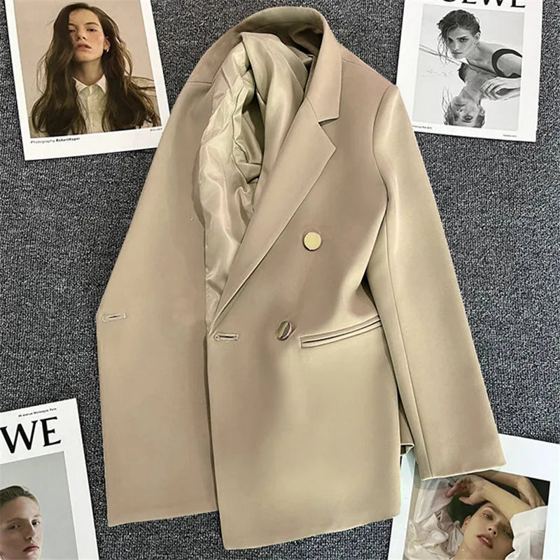 Casual Long Sleeve Suit Blazer Office Lady Spring Autumn Fashion Elegant Solid Outerwear Jacket For Women 2024 Female Coat