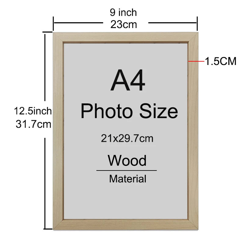 1/2/3pcs Wood Picture Frame A4 8X12in Honors Certificate Document Frame Wooden Photo Frame for Wall Hanging Desktop Disply