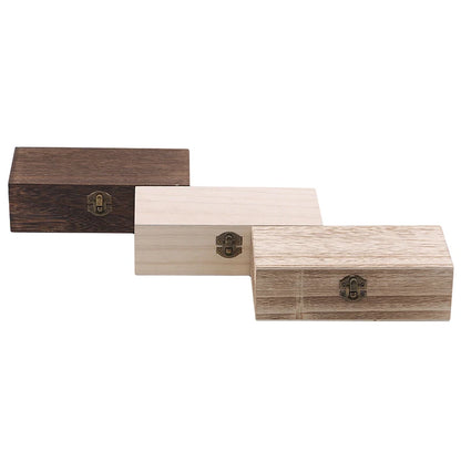 Storage Box Retro Jewelry Box Desktop Natural Wood Clamshell Storage Hand Decoration Wooden Box Postcard Tea Boxes