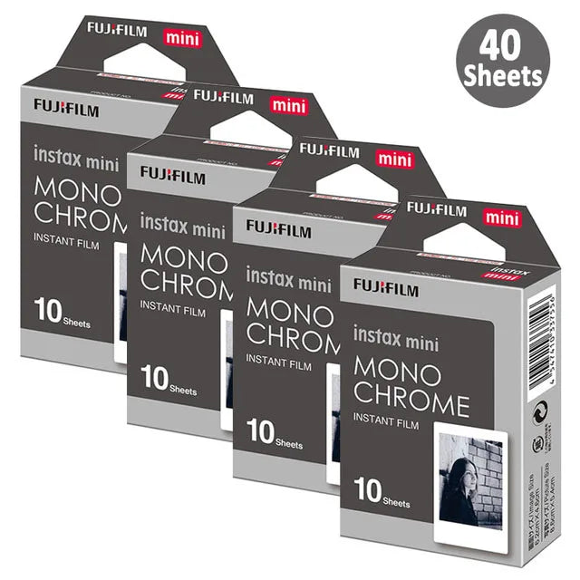 10-100 Sheets Fujifilm Instax Mini 12 Film Mono Monochrome Film For Mini SE 7+ 99 40 Evo 90 Link 2 Printer Instant Photo Camera