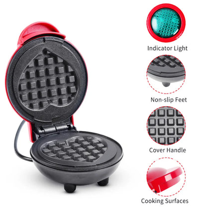 Mini Electric Waffles Maker Bubble Egg Cake Oven Breakfast Love Heart Shaped Waffle Maker Cooking Appliance 220V EU Plug