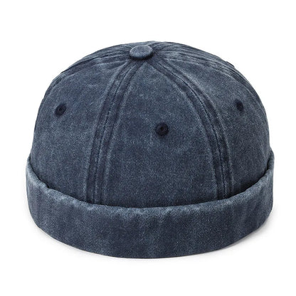 Vintage Men's Summer Cotton Brimless Skullies Cap Street Portable Docker Hats Multipurpose Beanie Hat Hip Hop Hats Japanese INS