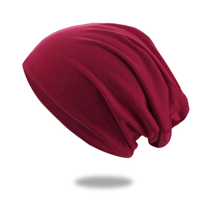 1Pack Solid Color Unisex Men Women Slouchy Beanie Hip-Hop Soft Cotton Cap Lightweight Running Beanie Adult Dwarf Hat