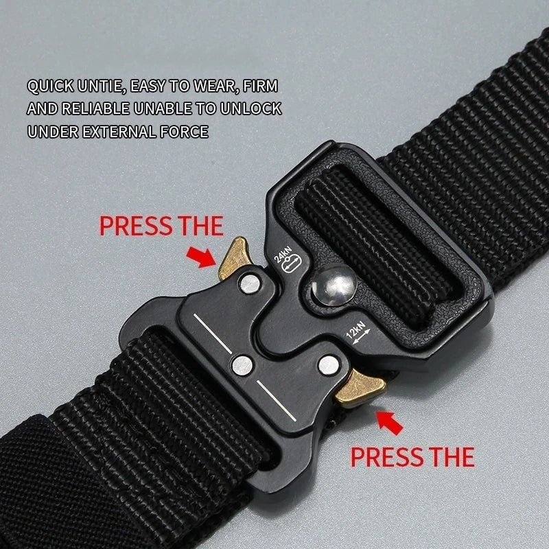 Men's Belt Outdoor Hunting Tactics Belt Multi functional Buckle Nylon Belt High Quality Marine Corps Canvas Belt