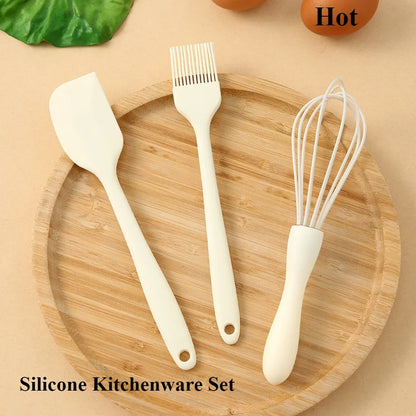 Silicone Utensils Kitchen Kit Barbecue Oil Brush Kitchen Useful Things Cake Cream Spatula Egg Beater Knife Set Gadgets Accessory