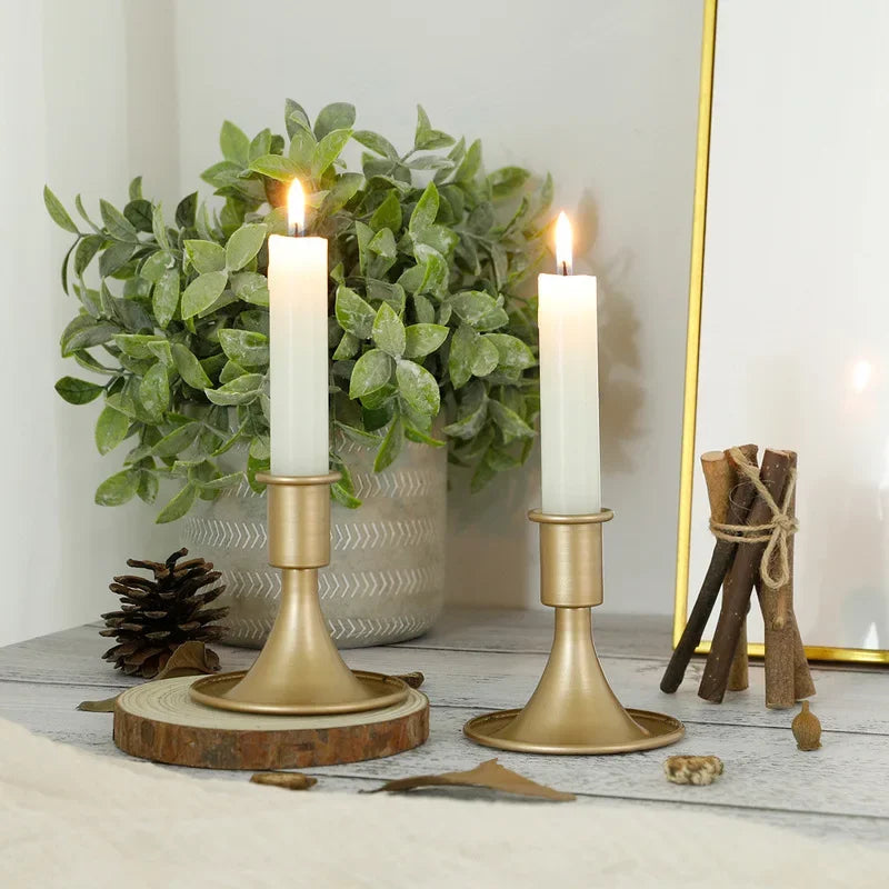 Gold Trumpet Candle Holders Home Decor Romantic Weddings Dinner Christmas Thanksgiving Candelabros Candlestick Holder Halloween