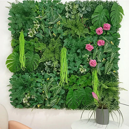 Artificial Plants Grass Wall Panel Boxwood Hedge 16X24in Faux Eucalyptus Greenery Backdrop Suitable for Outdoor Indoor Garden