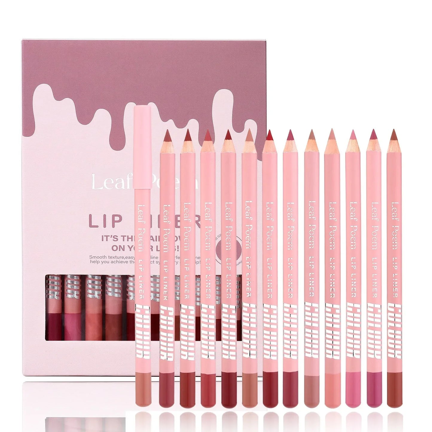 12 Colors Matte Lipliner Pencil Set Sexy Red Contour Tint Lipstick Waterproof Long Lasting Lipstick Liner Lip Tint Pen Cosmetic