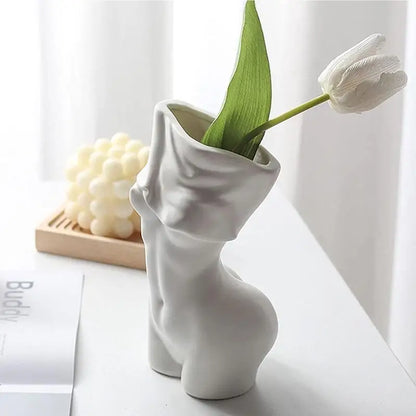 Female Body Vase Modern Ceramics Flower Vase In Female Body Shape Multi-Purpose Aesthetic Room Decor Flower Pot For Dry Flowers