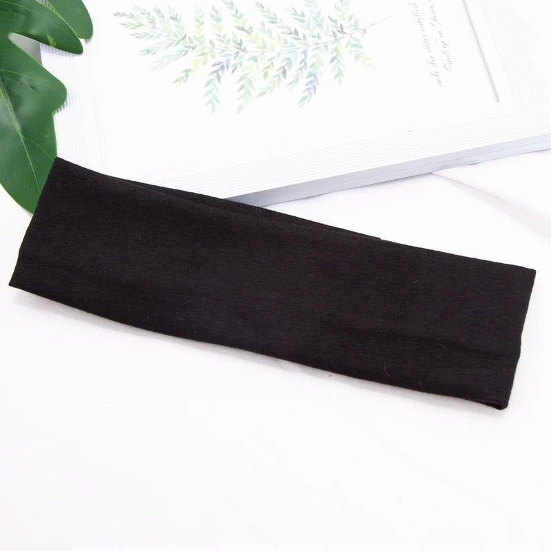 Elastic Cotton HairBand Fashion Headbands for Women Men Solid Running Fitness Yoga Hair Bands Stretch Makeup Hair Accessories