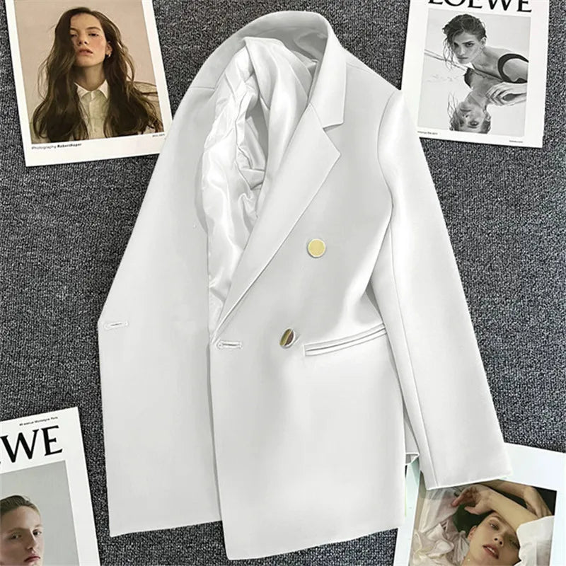 Casual Long Sleeve Suit Blazer Office Lady Spring Autumn Fashion Elegant Solid Outerwear Jacket For Women 2024 Female Coat